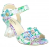 Laura Vita sandalia doble velcro tacón trasparente tornasol HACSIO 06