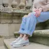 Zapatilla Lona Lois Blanca de Mujer con Plataforma puntera de goma Verano 61362