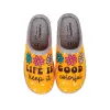 Pantufla Mujer Verano Abierta Flores Plumaflex 12317 Amarilla
