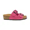 Sandalias Bio de Piel para Mujer con Doble Hebilla y Cuña de Corcho - Suver 130015