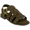 Sandalias cangrejeras de mujer de piel serraje con plantilla gel - Wikers T 162515