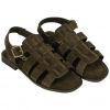 Sandalias cangrejeras de mujer de piel serraje con plantilla gel - Wikers T 162515