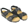 Sandalia Corcho de Mujer Beis Marron Chocolate Negro Taupe Doble Hebilla con Tira Autenti 10888