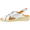 Sandalia Cuña Baja Piel Combinada Plantilla Gel KMN 2661