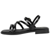 Sandalia Piel Tiras Finas con Hebillas Plantilla Gel Plana Wikers T-162836