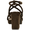 Sandalia Tacón Ancho Alto Plataforma Tiras Finas Marrón Chocolate Buonarotti A- 6009