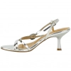 Sandalia de Tacón Plateada de Tiras para Mujer - Buonarotti CJ-5737