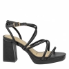 Sandalias de Fiesta Negras con Tacón de Bloque y Tiras Finas - Buonarotti A-3257