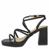 Sandalias de Fiesta Negras con Tacón de Bloque y Tiras Finas - Buonarotti A-3257