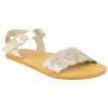 Sandalias Barefoot Mujer Piel  Trenzada Platino Metalizado - Vivant v-8100