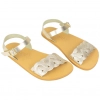 Sandalias Barefoot Mujer Piel  Trenzada Platino Metalizado - Vivant v-8100
