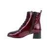 Botines Elegantes Mujer Beis Granate Negro Charol Piel Cordón Cremallera Wikers E-127