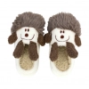 Pantuflas de Mujer y niña Invierno Abiertas Beis Dibujo Perro D006cehdjxt