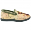 Zapatilla Casa Plumaflex Plana Cerrada Verde Holmes 12228