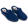 Zapatilla Descalza Cuña Azul Marino Ribete Alcalde 8500 Invierno