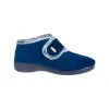 Zapatillas de Casa Bota Mujer Invierno Azul y Negro con Velcro Relax 395