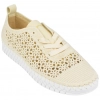 Zapato Cordón Bordado Beis Mujer Plano  Amarpies AOG30091