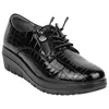 Zapato Charol Negro Mujer Cuña y Plataforma Mysoft 26M589