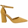 Zapato de Salón Punta Talón Tacón Ancho Alto Ideal Shoes 8758