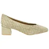 Zapato Salón Antelina Trenzada Beis Tacón Medio Buonarotti 6108