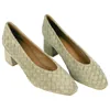 Zapato Salón Antelina Trenzada Beis Tacón Medio Buonarotti 6108