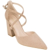 Zapato Salón Punta Talón Tiras Cruzadas Empeine Tacón Ancho Medio Ideal Shoes 8709