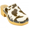 Zueco Tacón Mujer Piel Animal Print Vaca Punta Cuadrada Help The Trees 7768410