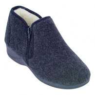 Zapatillas de casa bota mujer invierno con cuña y Doble Cremallera Granate Doctor Cutillas 21660