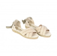 Alpargatas Planas Mujer color beige con Cintas - Picón 1426