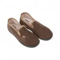 Zapatillas de Estar por Casa Hombre Invierno Cerradas Pana Londres marrón gris y azul marino Plumaflex 12249