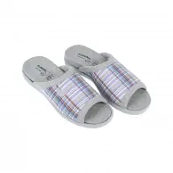 Pantufla Mujer Verano Abierta Rayas Plumaflex 12405 Azul