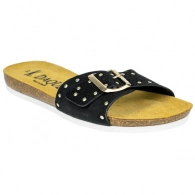 Sandalias de Pala Bio para Mujer de Piel Negra con Tachuelas - K.Daques WILL 363
