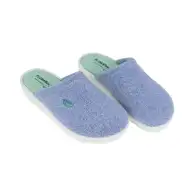 Zapatilla Casa Mujer Abierta Rizo Verano Plumaflex 80009 Azul