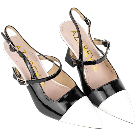 Zapatos Destalonados Tacon Medio y Hebilla - Azarey 578J627