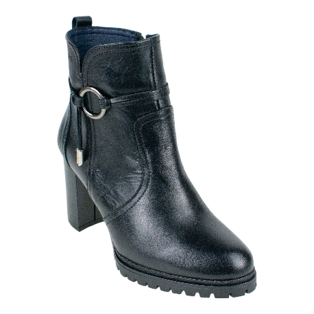 Botines de Tacón en Piel con Cremallera y Plantilla Extraíble - Baerchi 40400