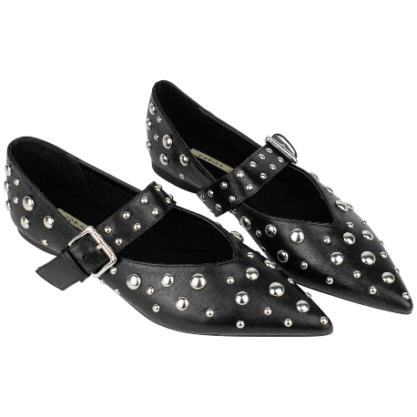 Bailarina Mary Jane Punta Fina Plana con Tachas Corina M5635