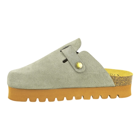 Zuecos plataforma en piel serraje de Mujer - Biocomfort HOM-002
