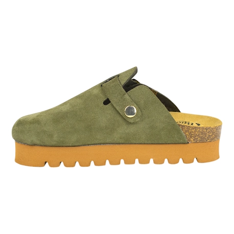 Zuecos plataforma en piel serraje de Mujer - Biocomfort HOM-002