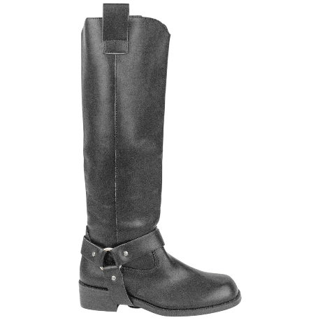 Bota Alta Mujer con Estribo de quitar Negro Plana Punta Cuadrada Corina M4821