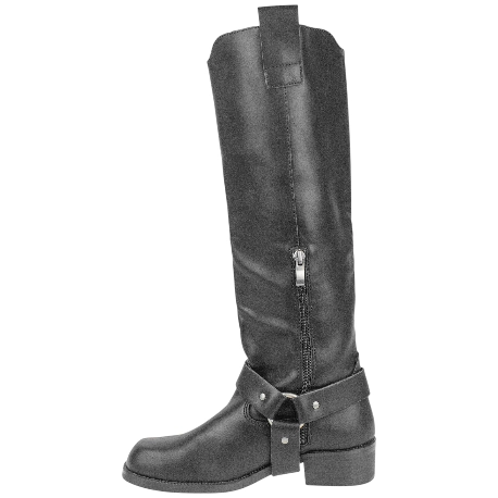 Bota Alta Mujer con Estribo de quitar Negro Plana Punta Cuadrada Corina M4821