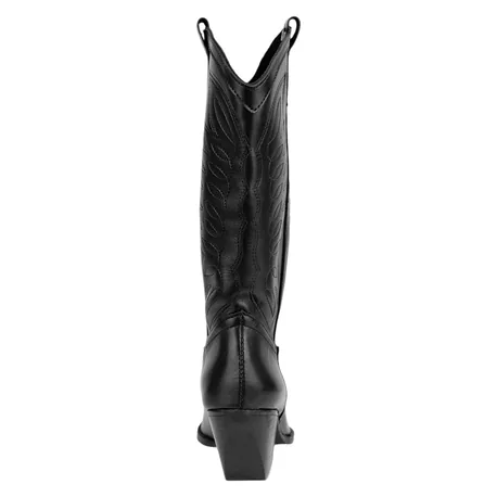 Bota Campera Alta Piel Negro Tacón Alto Inway Bali