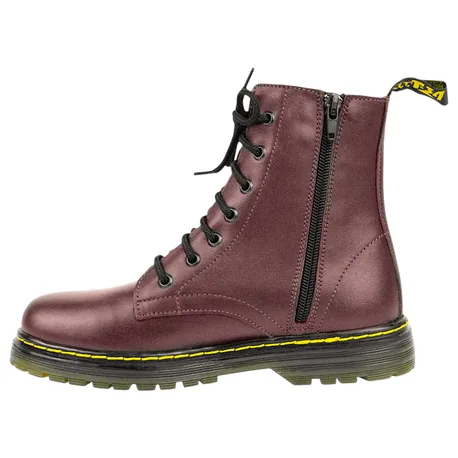 Bota Militar Piel Plana Cordón y Cremallera Losal 1013