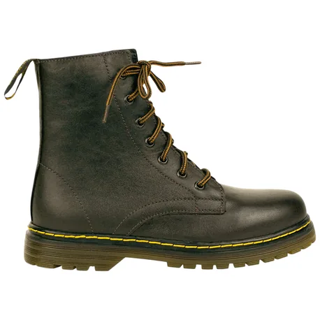 Bota Militar Piel Plana Cordón y Cremallera Losal 1013