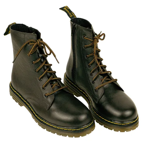 Bota Militar Piel Plana Cordón y Cremallera Losal 1013