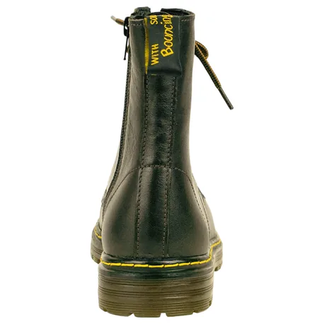 Bota Militar Piel Plana Cordón y Cremallera Losal 1013