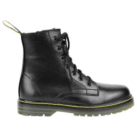 Bota Militar Piel Plana Cordón y Cremallera Losal 1013