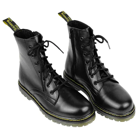 Bota Militar Piel Plana Cordón y Cremallera Losal 1013