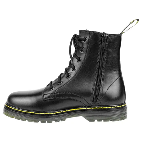 Bota Militar Piel Plana Cordón y Cremallera Losal 1013