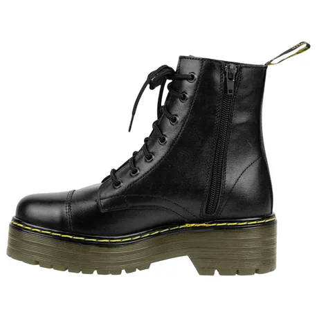Bota militar Piel Negro Plataforma Cordón y Cremallera Losal 1024