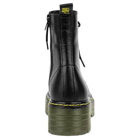 Bota militar Piel Negro Plataforma Cordón y Cremallera Losal 1024